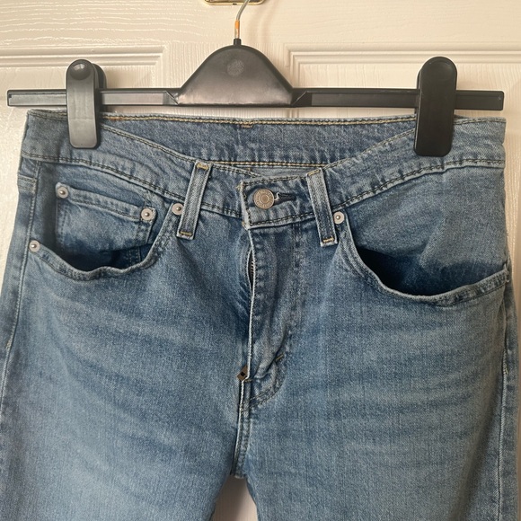 Vintage Levis 502 Jeans 31x32 Blue Denim Zip Fly Super Low Straight Leg - Picture 9 of 9